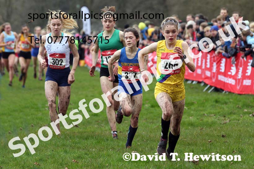 Intermediate girls, 2020 New Balance English Schools Champs., Sefton Park, Liverpool. Photo: David T. Hewitson/Sports for All Pics